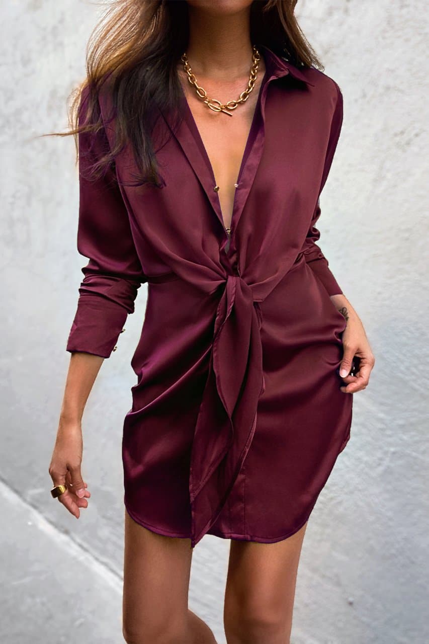 Ruby Shirt Dress - Wine